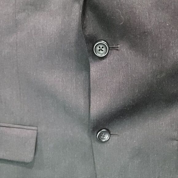 Pronto Uomo 44L Long Mens Wool Sport Coat Blazer Suit Jacket 2 Button Black - Picture 7 of 8